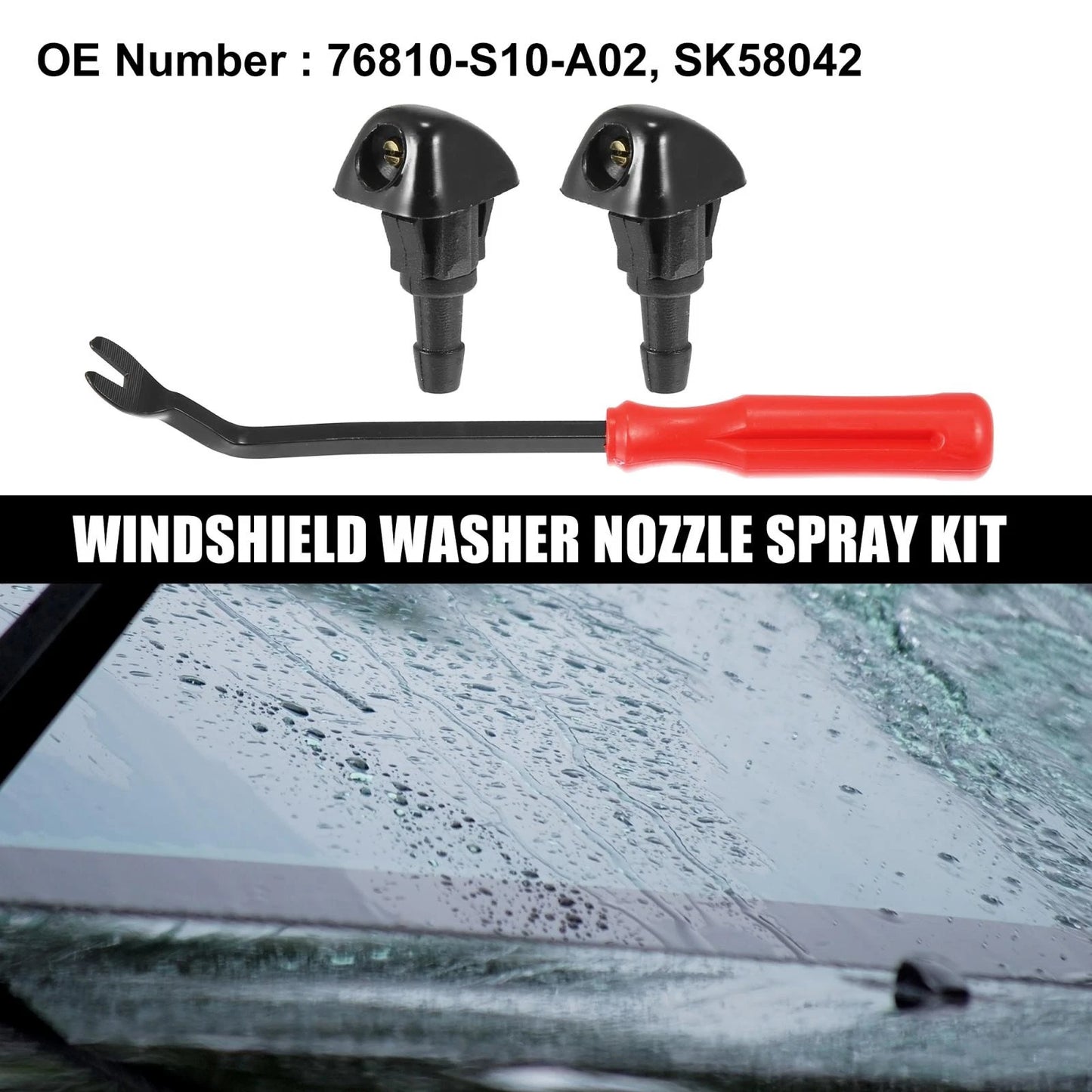 3 x Front Windshield Washer Nozzles for Honda CR-V (1999-2004)