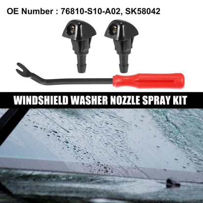 3 x Front Windshield Washer Nozzles for Honda CR-V (1999-2004)