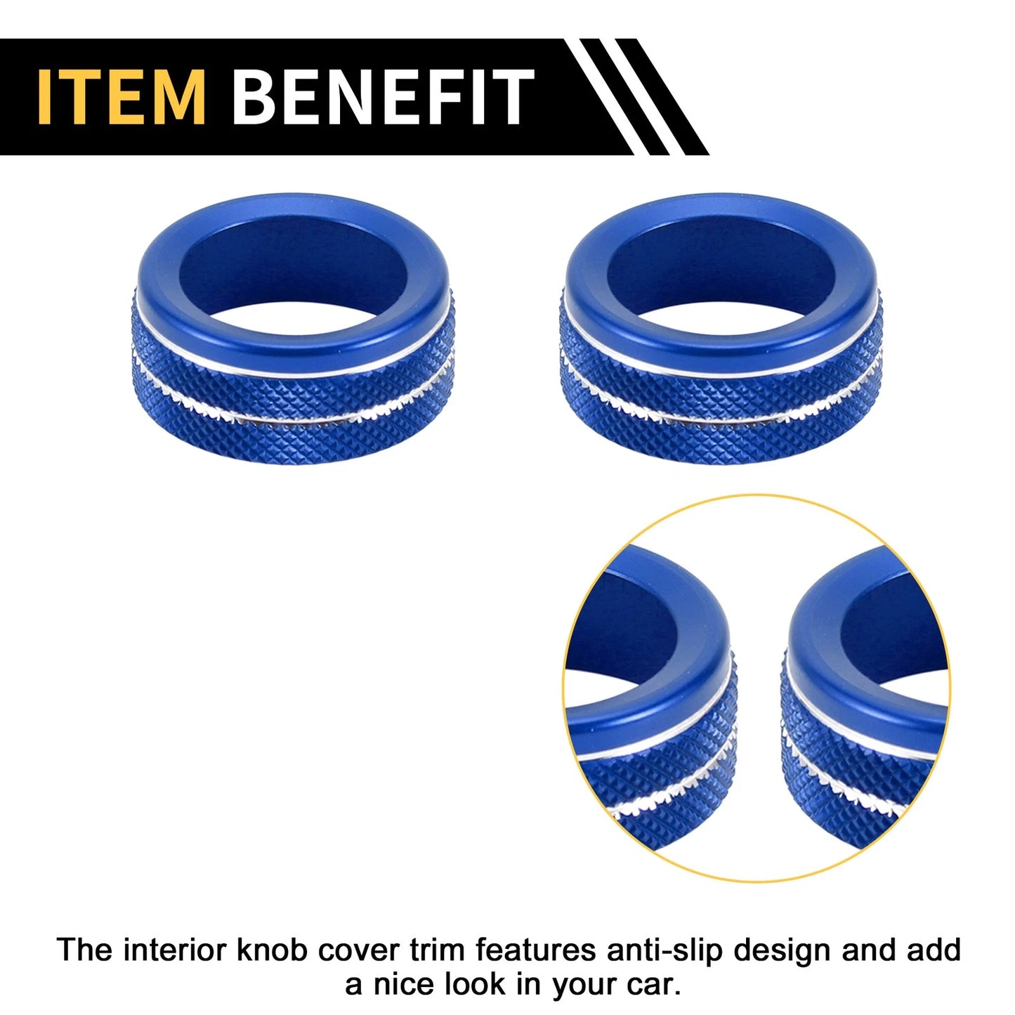 Audio Media Volume Knob Cover Ring for Toyota Tacoma (2020-2023) Blue