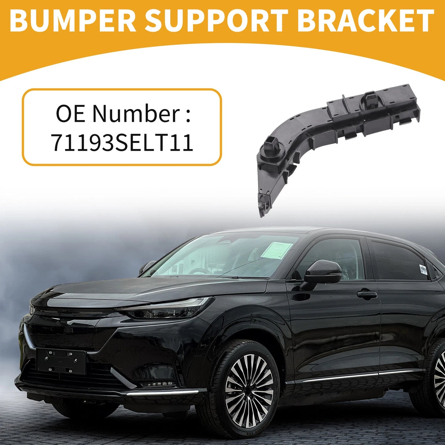 Front Bumper Support Bracket for Honda City (2005-2008) - 1 x Black ABS