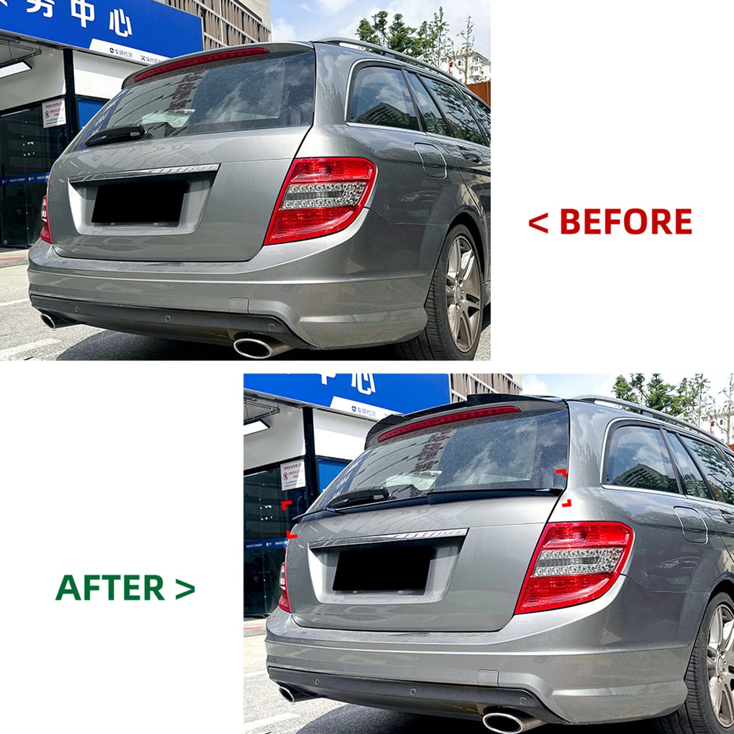 Rear Spoiler Lip for Benz C Class S204 Wagon (2008-2014)