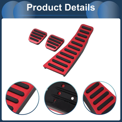3 x Manual Foot Accelerator Pedal Covers for Honda Civic (2006-2009) Red
