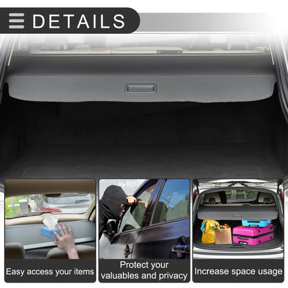 Retractable Cargo Cover for Honda CR-V 2023-2024 Black Carbon Fiber Pattern