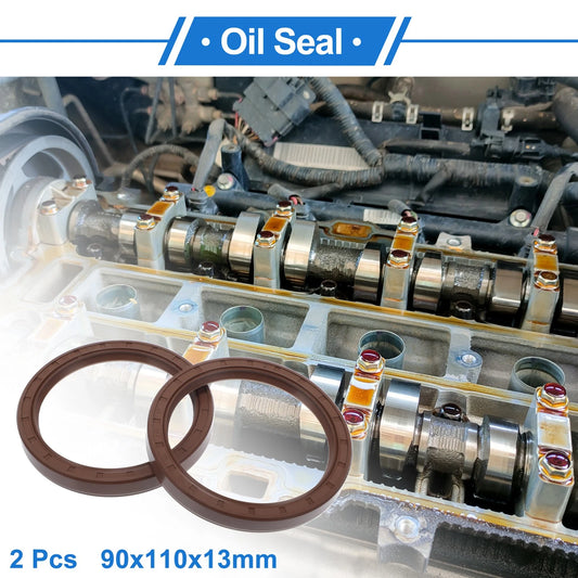 Oil Seal Rotary Shaft Seal FKM Rubber 90x110x13mm Brown 2 x