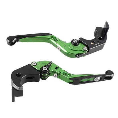 2 x Foldable Brake Clutch Levers for KAWASAKI ZX 14R (2006-2015) Green/Black