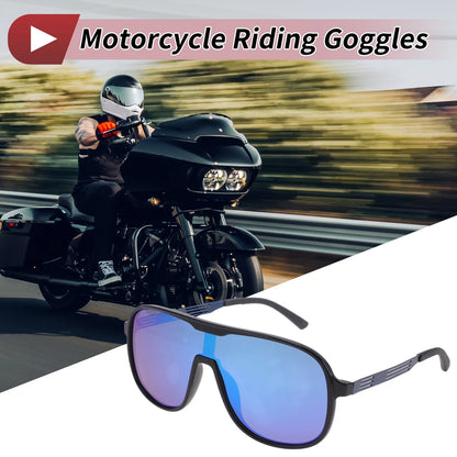 Set Motorcycle Riding Goggles Blue Lens Black Blue Frame for Motorcycle