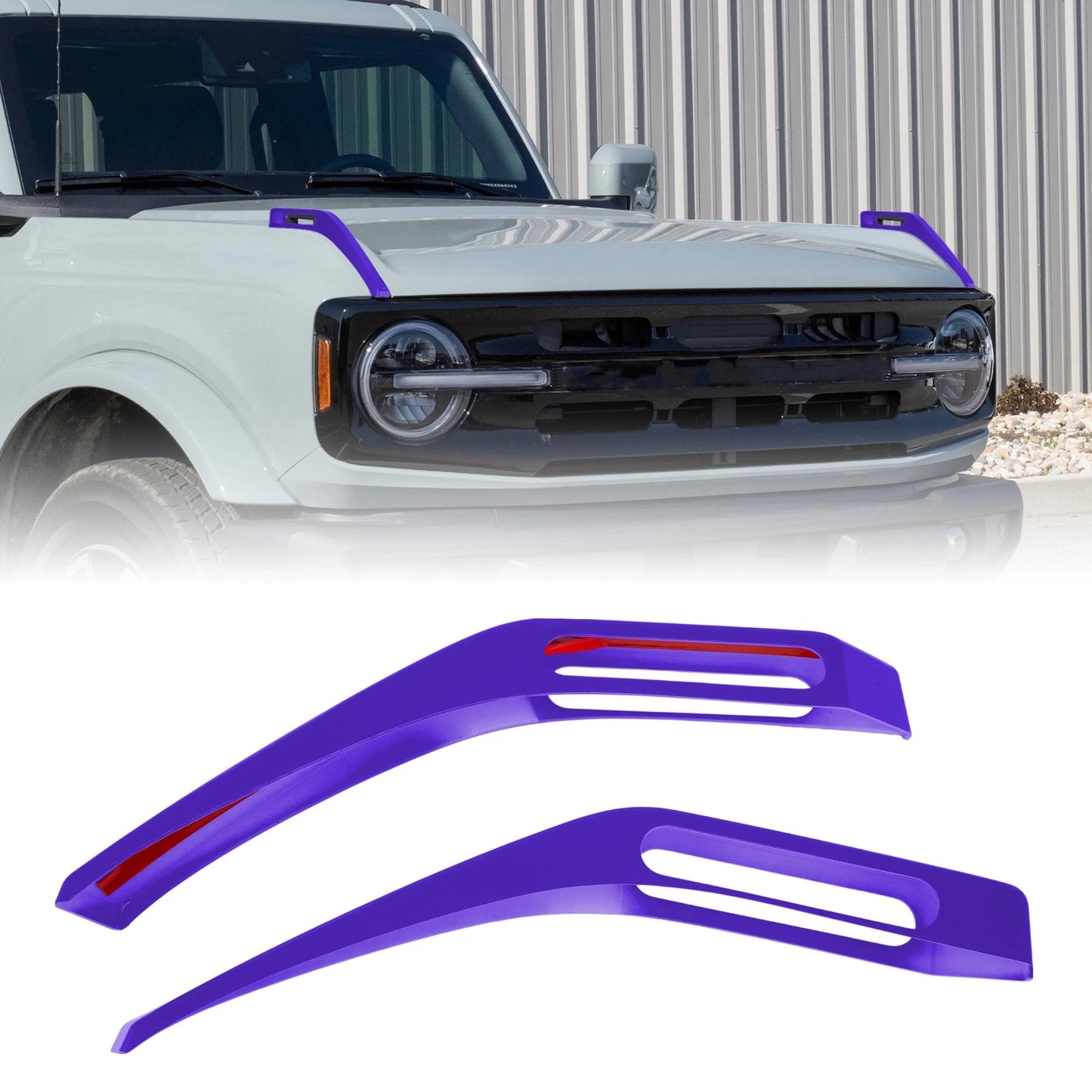 Hood Hinge Cover for Ford Bronco 2021-2024 - Trail Sight Trim in Purple