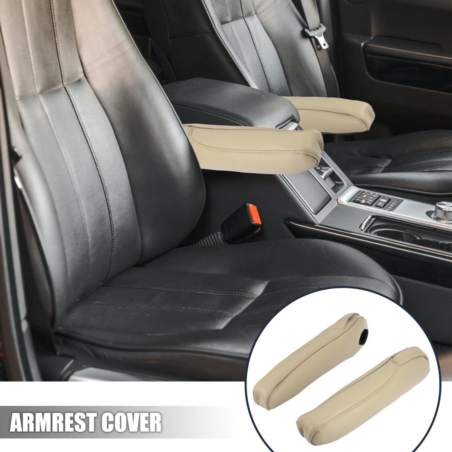 Front Seat Armrest Covers for Honda Odyssey 2005-2010 - 1 Pair Beige
