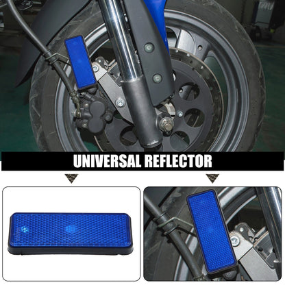 10 Universal Rectangle Shape Reflectors for Motorcycle Garbage Cans Blue