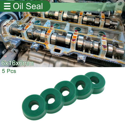 Oil Seal 6x16x6mm Seal Ring Rotary Shaft Seal TPU High Pressure Green 5 x