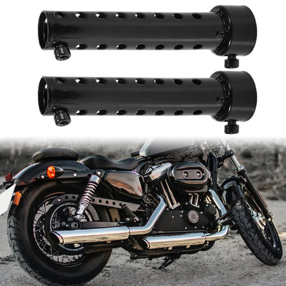 2 x 35mm Motorcycle Exhaust Silencer Exhaust Insert Muffler Pipe Black