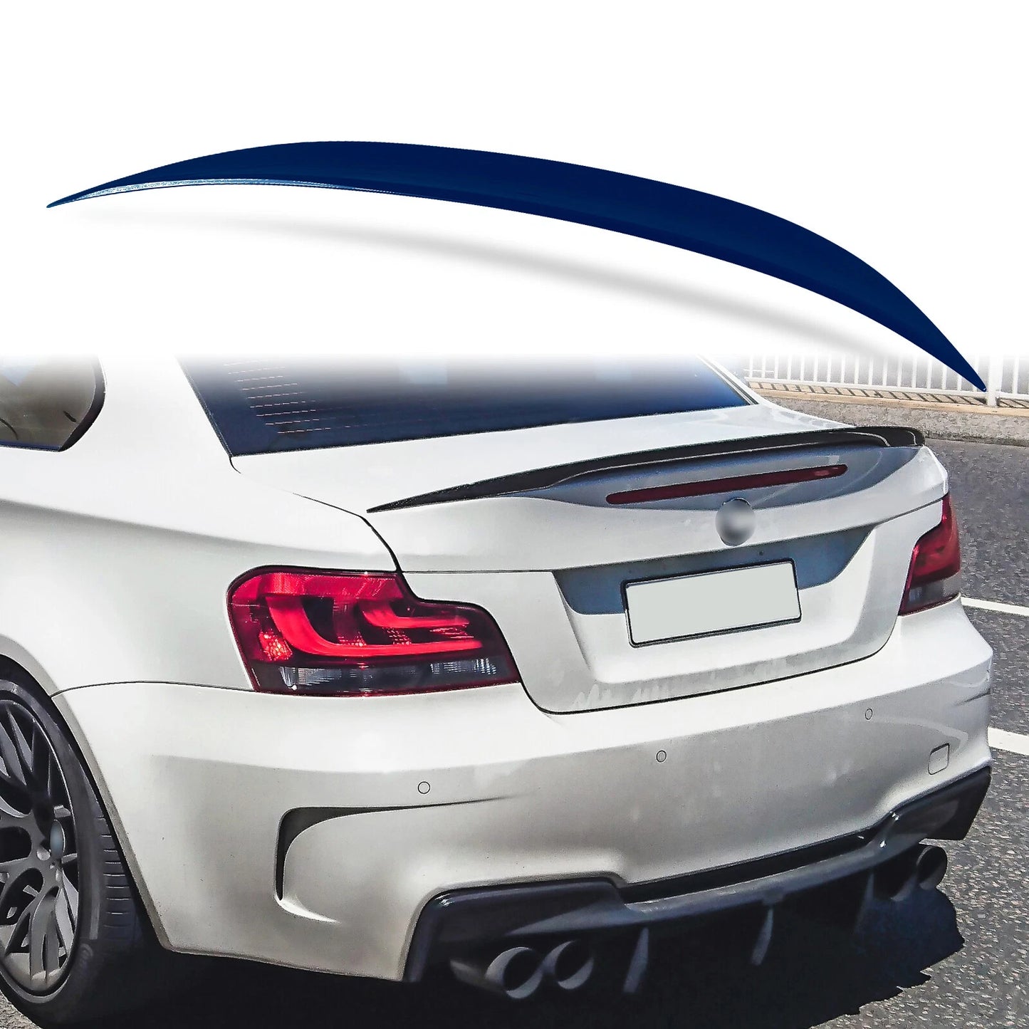 Rear Boot Spoiler for BMW E82 Coupe 1M (2008-2013) - P Style Monaco Blue