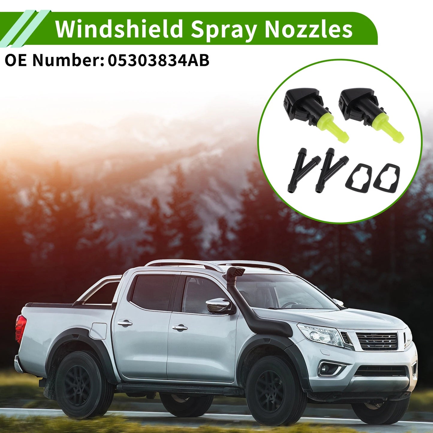 Windshield Washer Nozzle &  Hose Connectors for Jeep Patriot (2007-2017)