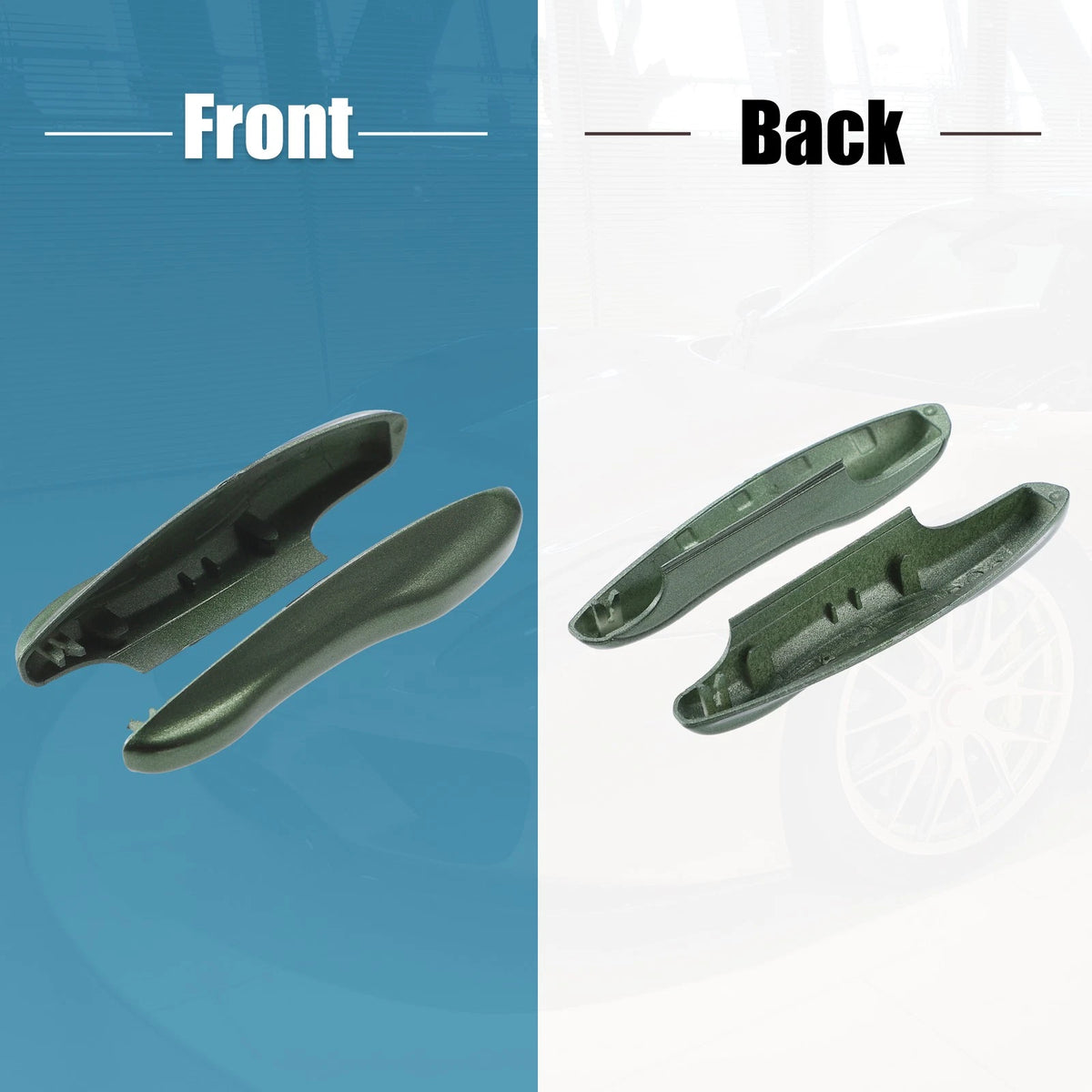 Car Remote Key Side Cover Case Set for Porsche Taycan 911 (2020-2021) Green