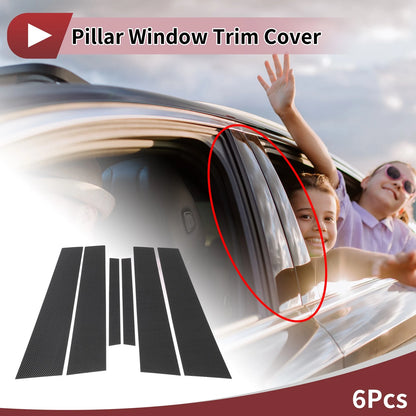 Door Pillar Window Trim for Ford Focus 2019-2023 Carbon Fiber Black