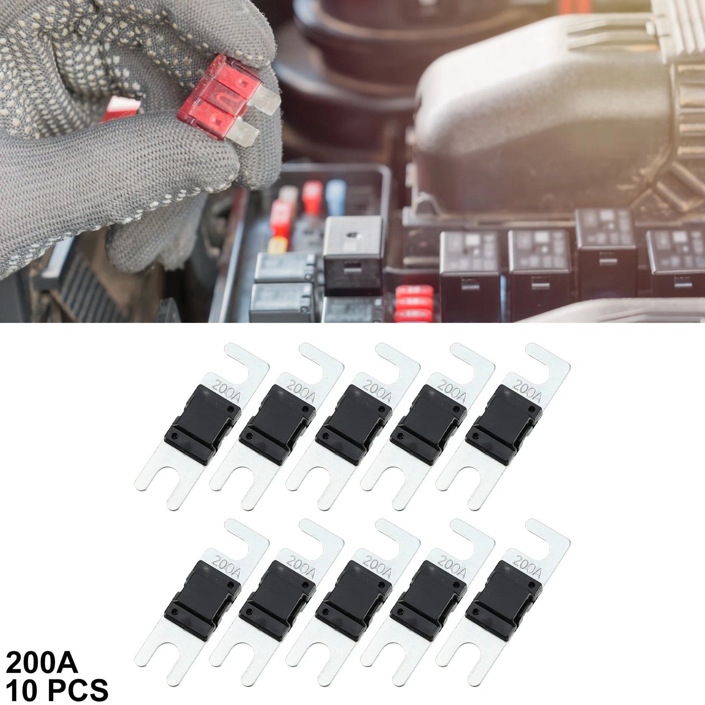 10 x 200A AFS Mini ANL Fuses for Car, Truck, Motorcycle