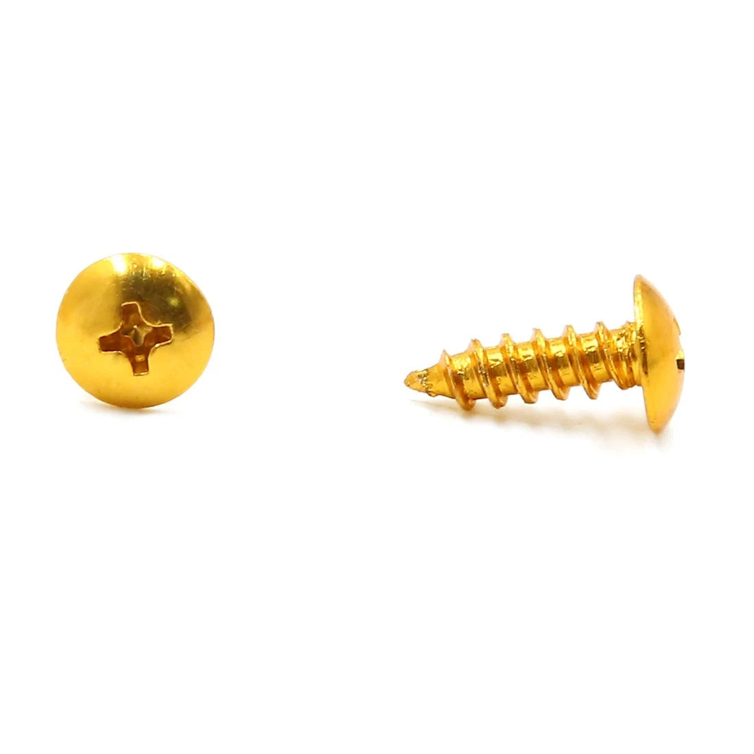 120pcs Universal Gold Tone Motorcycle Round Cross Head Self-Tapping Bolts Screws