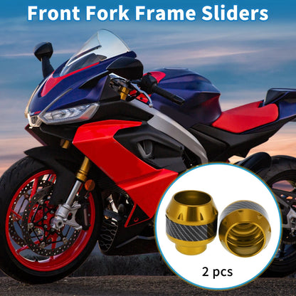 2 x Frame Sliders Falling Protection Aluminum Alloy Gold Tone for Motorcycle