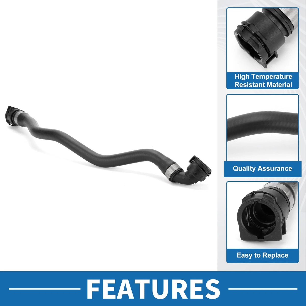 Radiator Hose for BMW X6 XDrive50i (2008 - 2019) Rubber Black