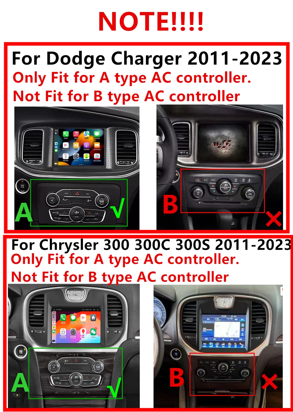 8.4" CarPlay Android Auto Radio Stereo NAV GPS for Dodge Charger Challenger