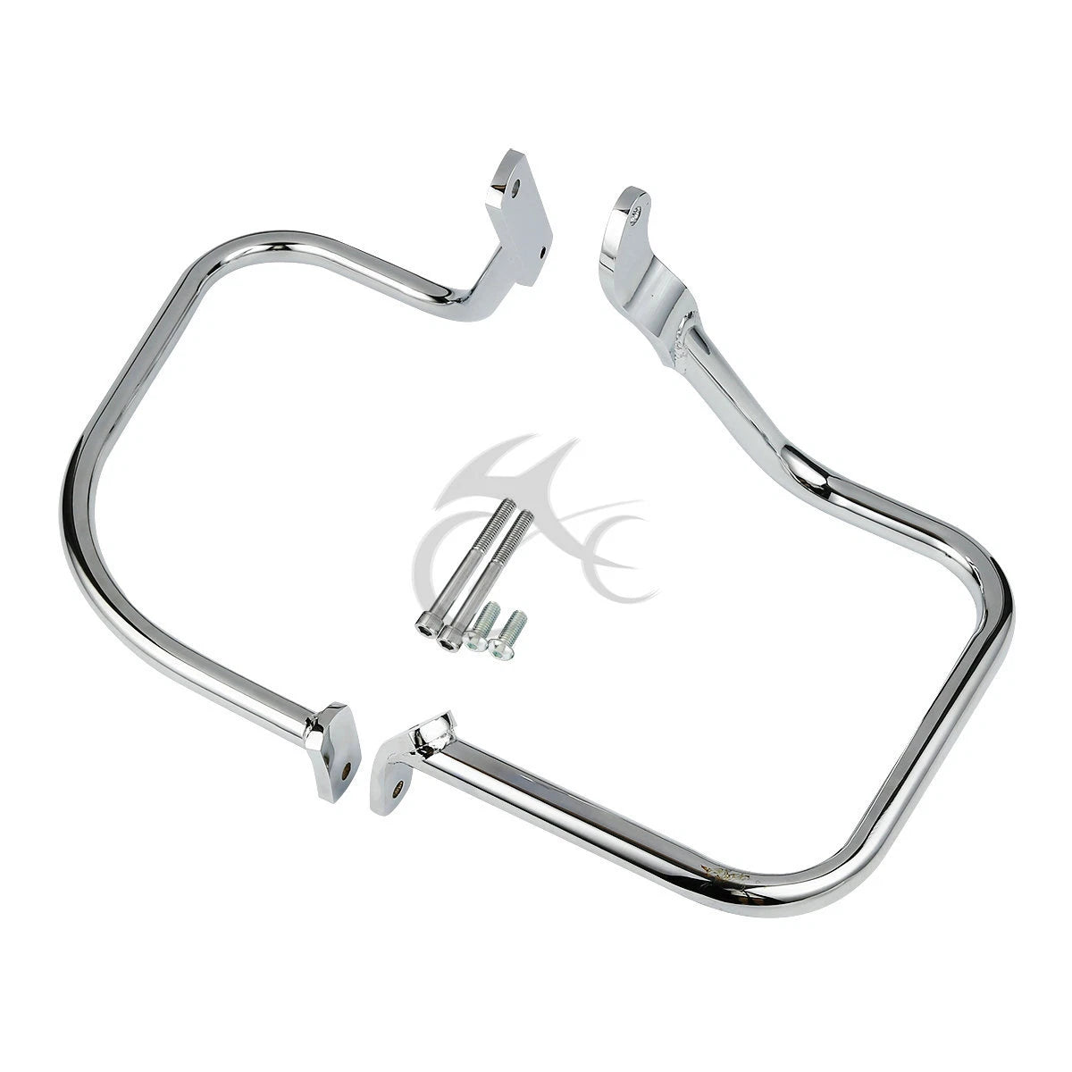 Chrome/Black Saddlebag Guard Rail Crash Bar for Harley FLST FLSTC (2000-2017)