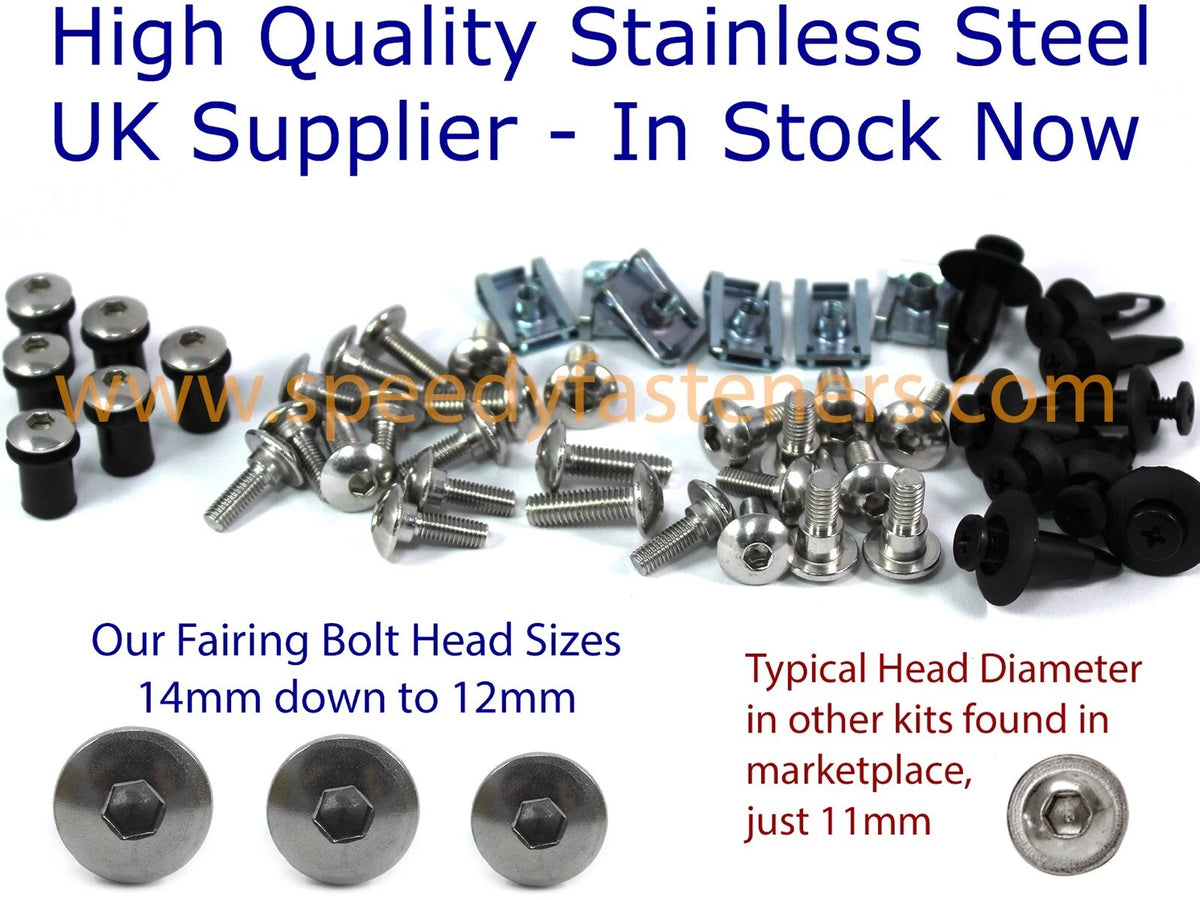 Komplett Edelstahl Verkleidung Schrauben-Set Frontscheibe Bolt for Honda CBR 600