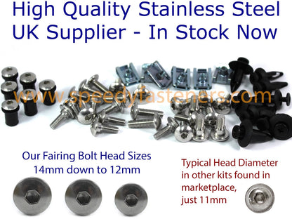 Komplett Edelstahl Verkleidung Schrauben-Set Frontscheibe Bolt for Honda CBR 600