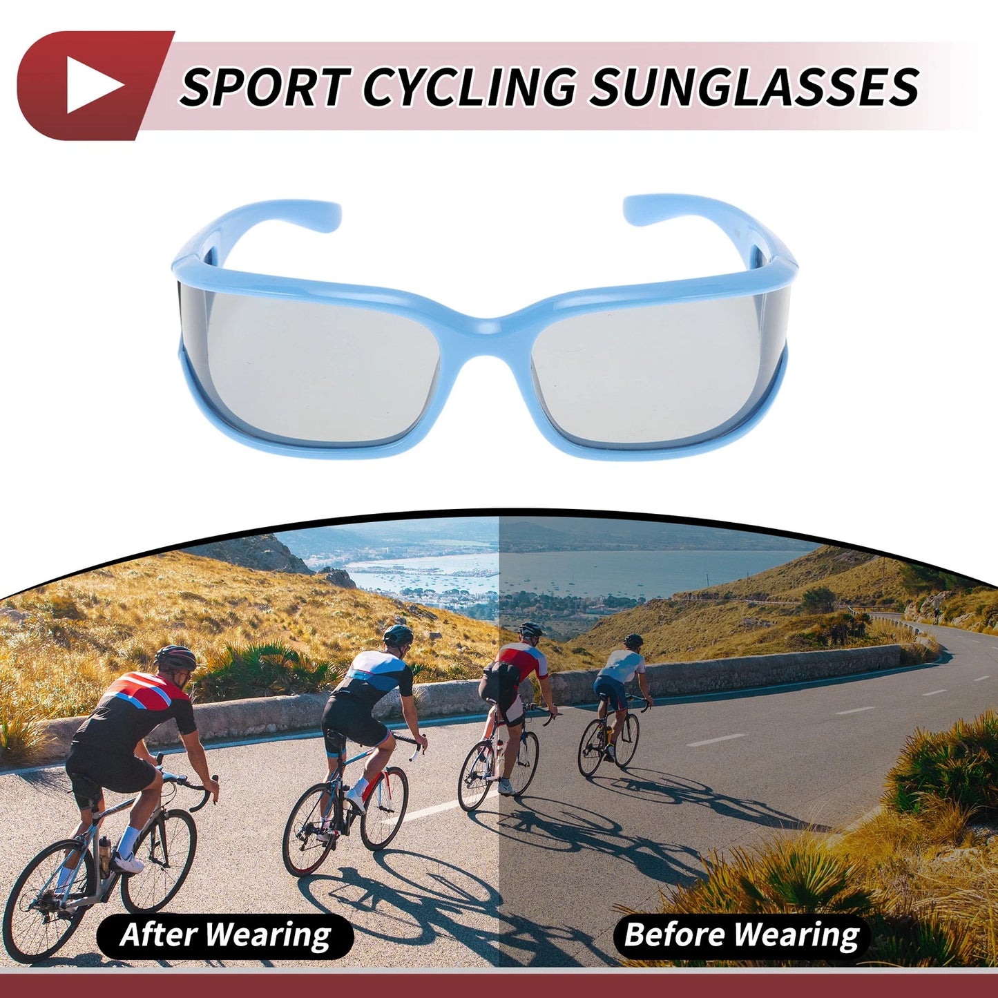 Goggles Motorcycle Riding Gray Lens Blue Frame Tri-acetel Cellulose