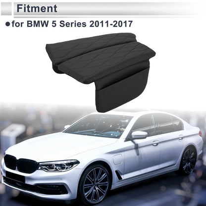 Center Console Cover with Storage Bag for BMW 5 Series (2011-2017) Black 1 Set