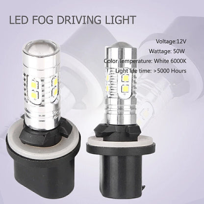 2 x 360° LED Fog Light Bulbs for Car Driving Lamp DRL 6000K HID White 880