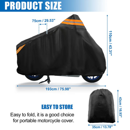 Waterproof Motorcycle Cover for Honda PCX 125 150 (Fits 76") Black