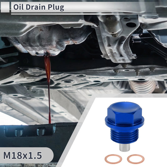 1 Set M18x1.5 Engine Oil Drain Plug with Gasket for Car Motorcycle Boat Blue