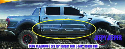 Matte Black Body Cladding for Ford Ranger PX PX2 Double Cab (2012-2018)