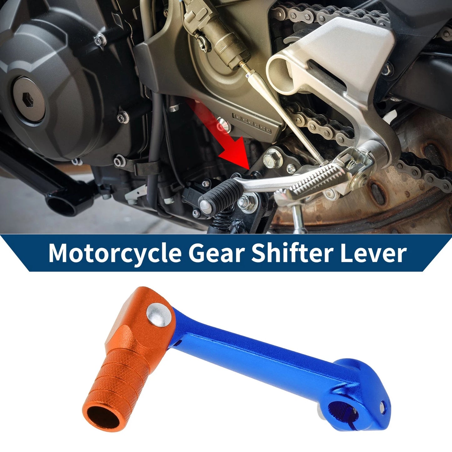 Folding Motorcycle Gear Shifter Lever for Bosuer M5 Blue Orange