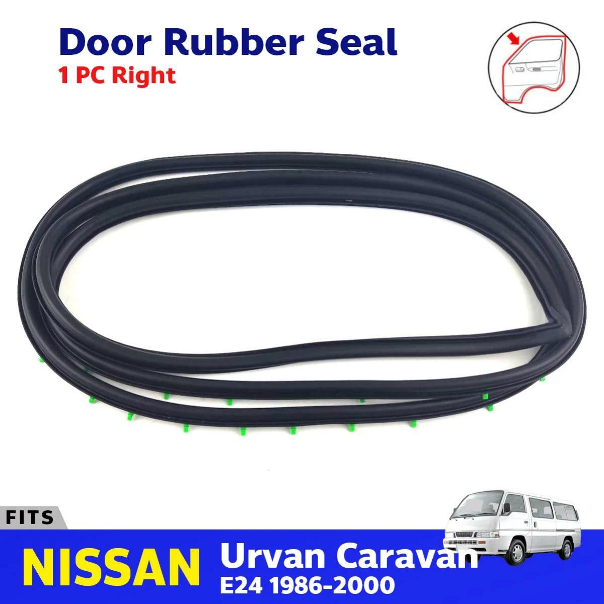 Door Rubber Seal Weatherstrip Right Fits Nissan Urvan Caravan E24 Van 1986-00
