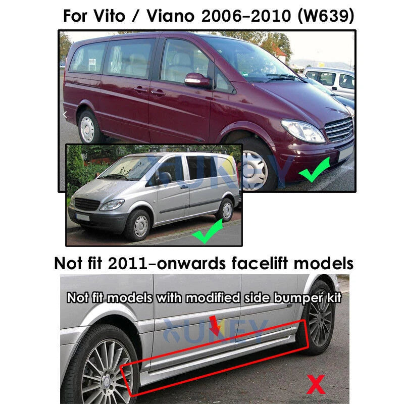 Mud Flaps Splash Guards Fender Mudguard for Mercedes Vito Viano (2006–2010)