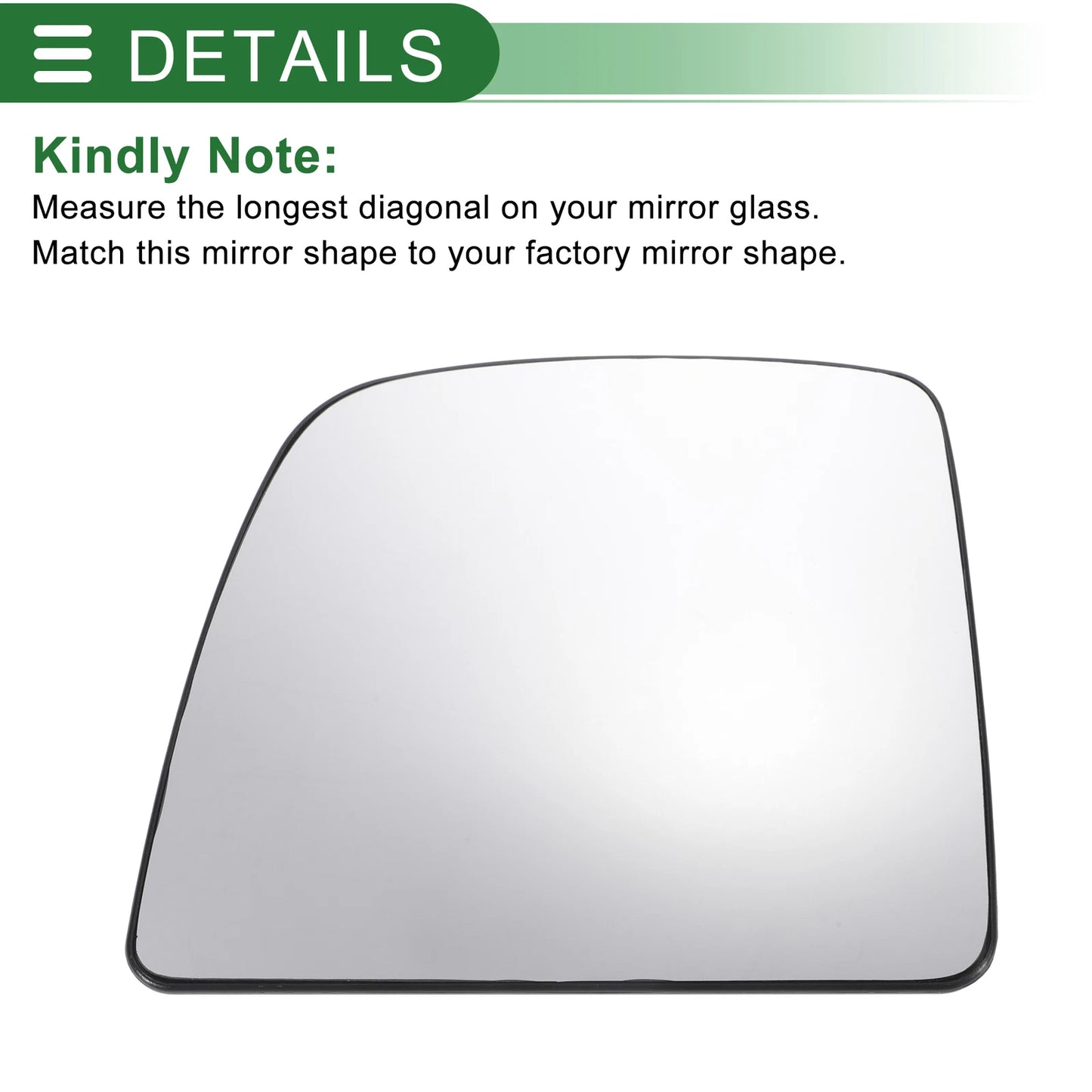 Left Side White Heated Mirror Glass with Back Convex for Ford Transit (2014-2018)