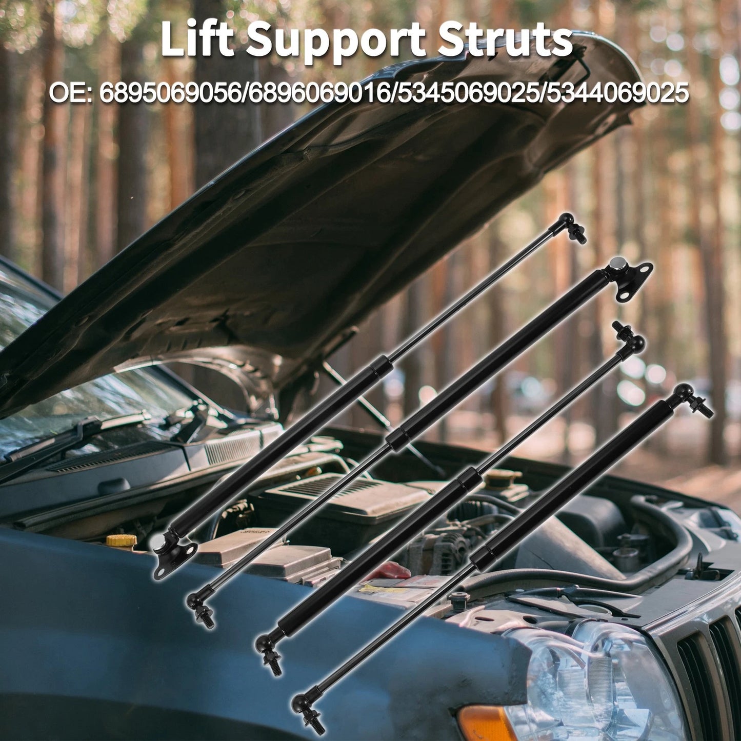 Lift Supports for Toyota Land Cruiser (2008-2021) - Front Hood & Rear Hatch Struts