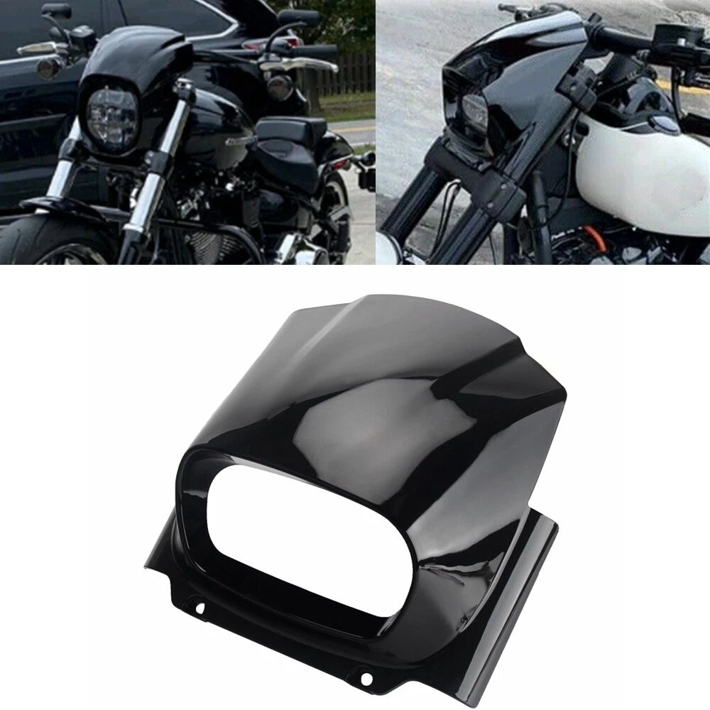 Black Front Headlight Fairing Cover for Harley Softail Fat Bob (2018-2022)