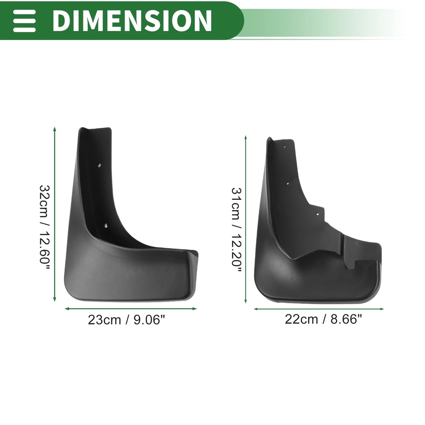 Mud Flaps Splash Guards 1 Set for Mitsubishi Outlander (2008-2013)