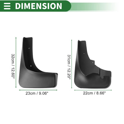 Mud Flaps Splash Guards 1 Set for Mitsubishi Outlander (2008-2013)