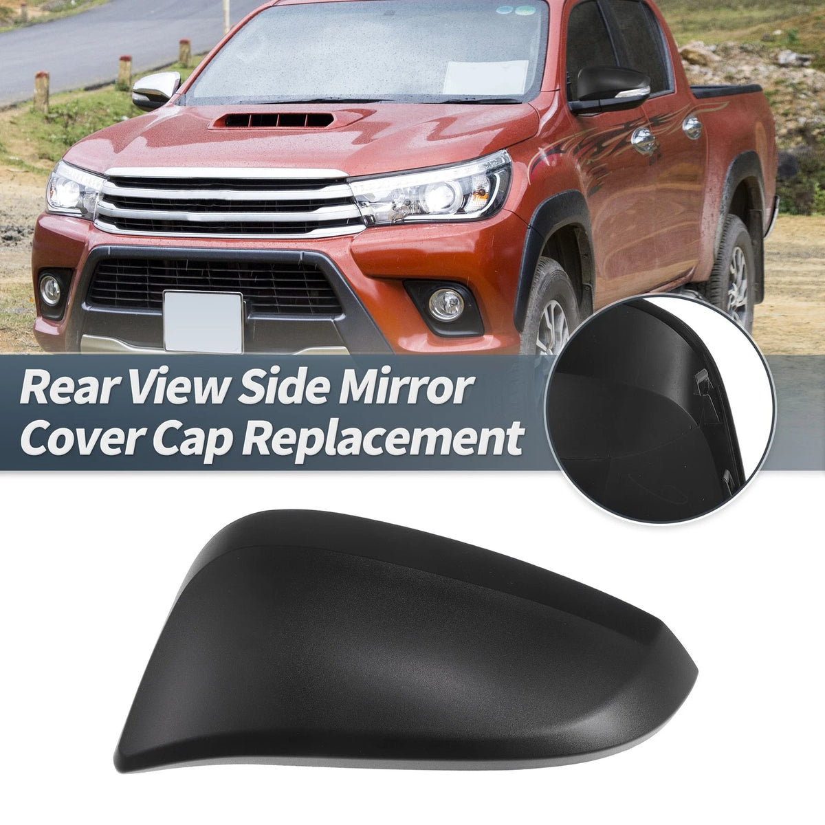 Left Side Rearview Mirror Cover Cap / 1 x / for Toyota Hilux (2015–2020)