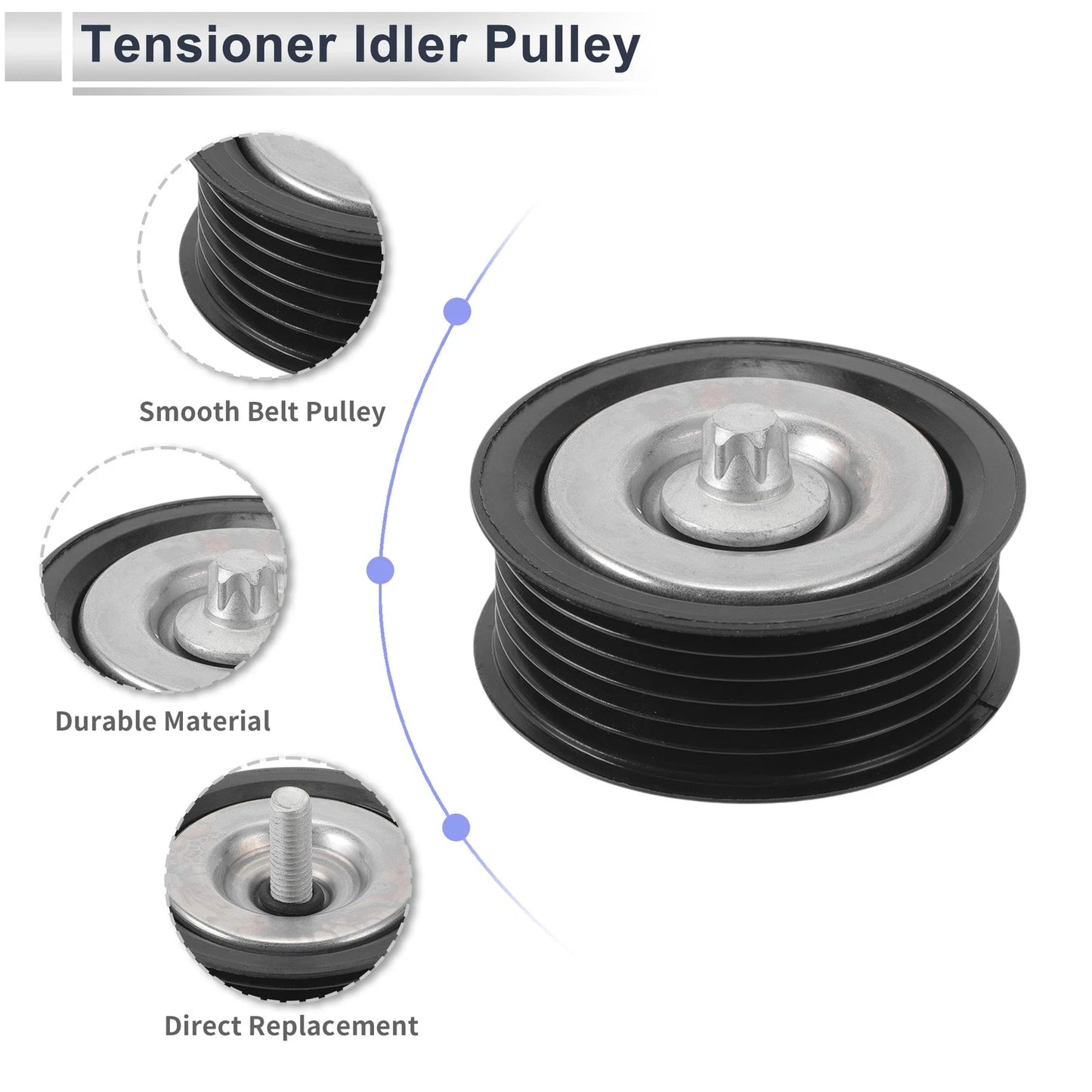 Drive Belt Idler Pulley Black for Infiniti QX50 (2014 - 2016)
