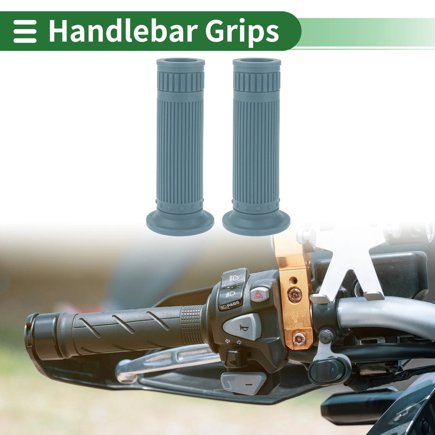 25mm Hand Grips Cover for Motorcycle TPU Gray Blue
