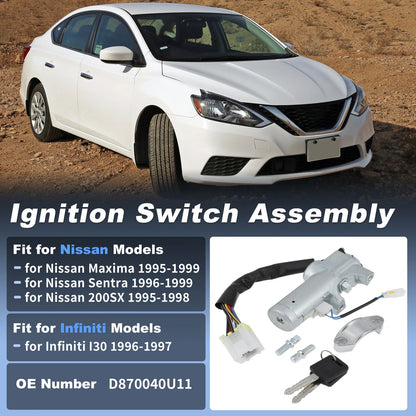 Ignition Lock Cylinder w/ 2 Keys for Nissan Maxima (1995-1999)