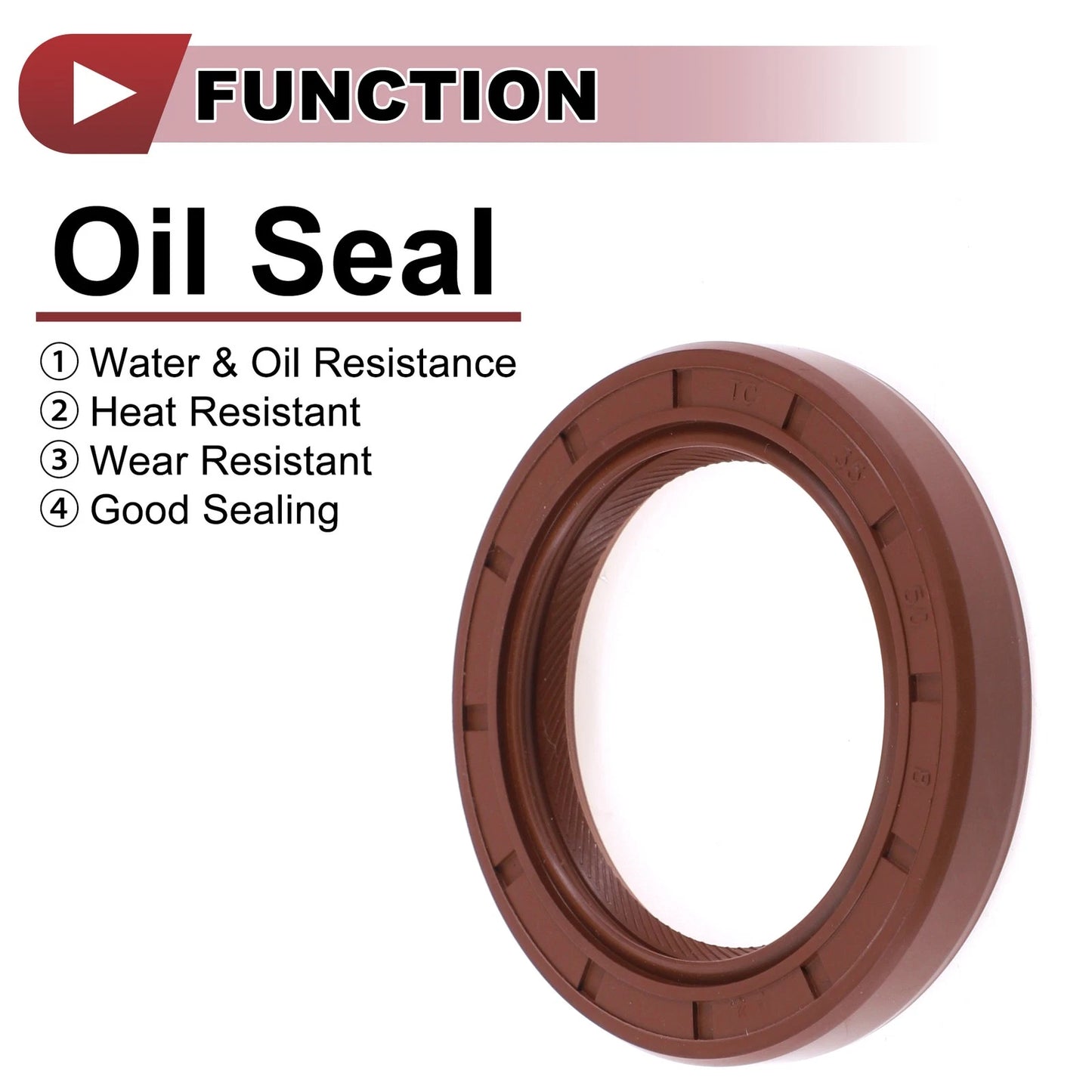 Oil Seal 35x50x8mm Rotary Shaft Seal FKM Brown 2 x Pcs for MakeModel
