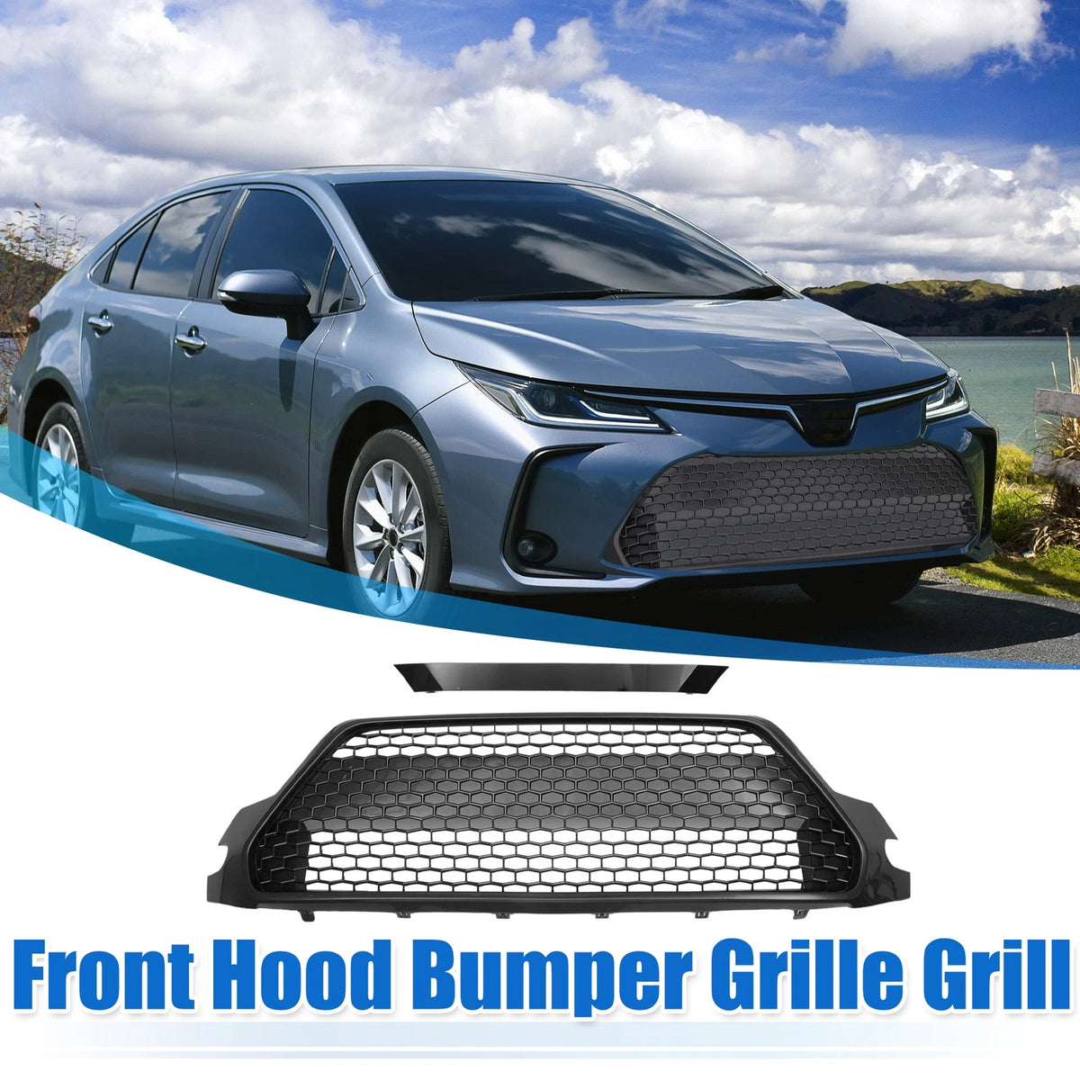 Front Hood Bumper Grille Grill for Toyota Corolla Black (2020–2022)