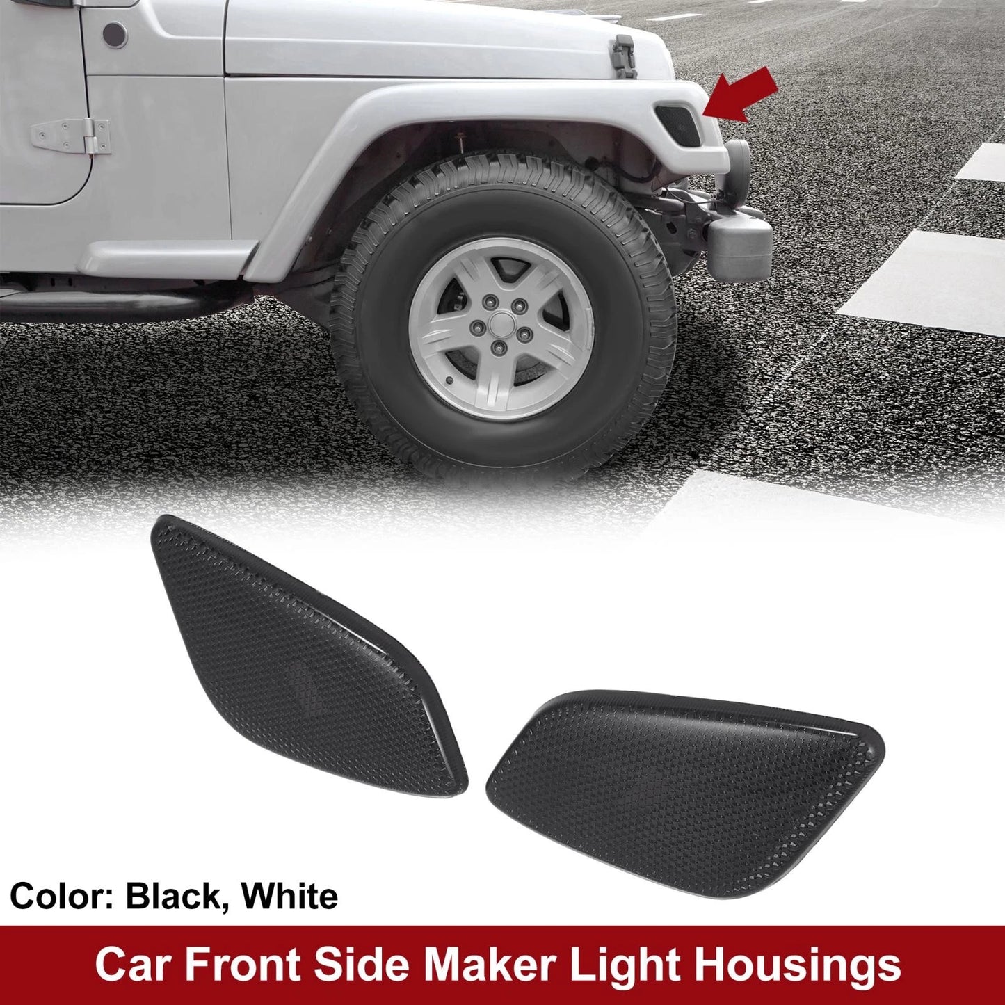 Front Bumper Side Marker Light Housings  for Jeep Wrangler