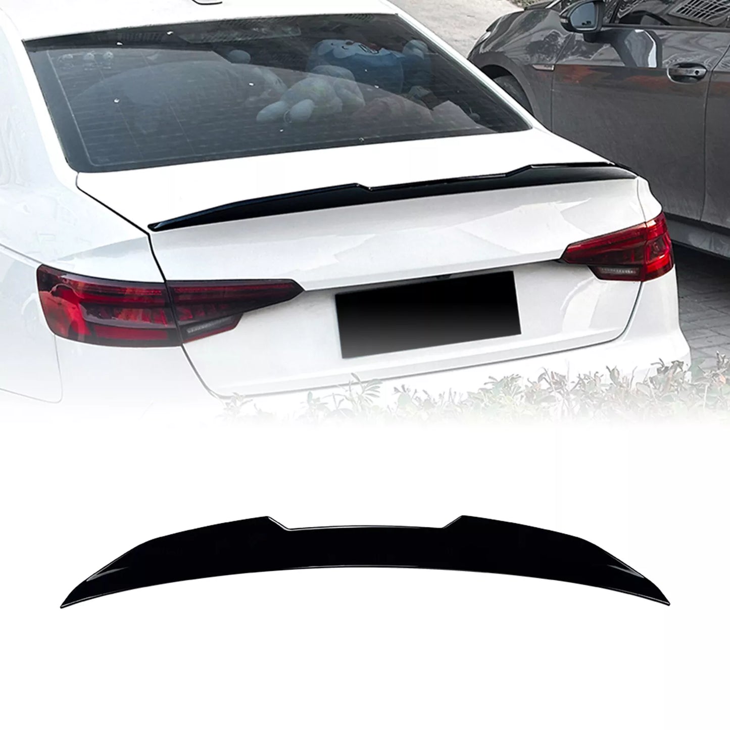 Gloss Black Rear Boot Spoiler Lip for Audi A4 S4 B9 (2017-2024)