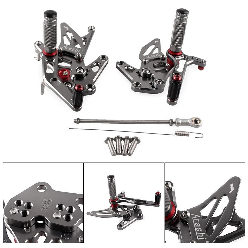 Rearsets Footpegs Footrests for Suzuki Hayabusa GSX1300R (1999-2023) Grey